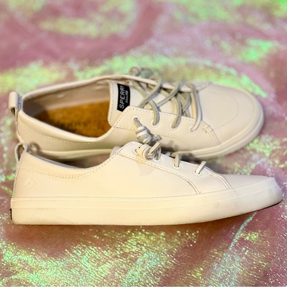 ⚓️Sperry Crest Vibe Leather Sneakers in All White - Picture 10 of 16